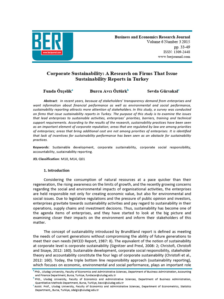 Corporate Sustainability A Re | PDF