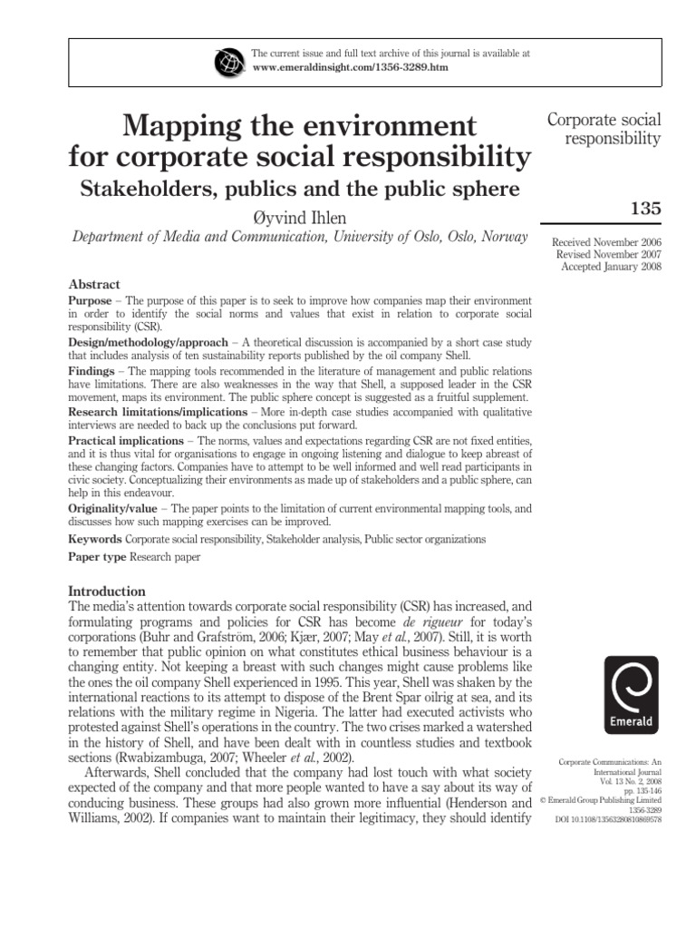 Mapping The Environment For Co | PDF