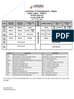 Jaipuria Institute PGDM Timetable Term V Dec 2011