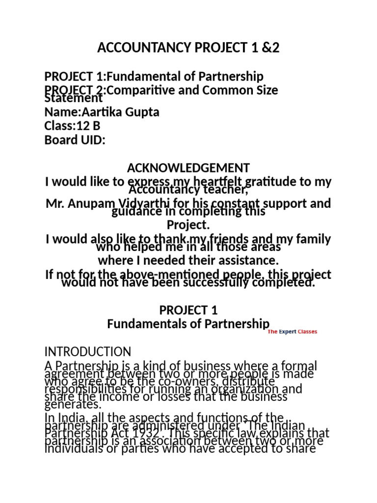 Isc Accounts Project | PDF