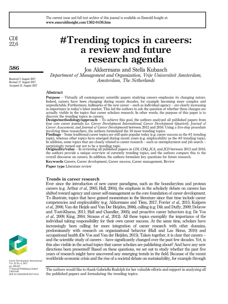 #Trending Topics in Careers A | PDF