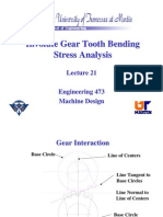 Involute Gear Tooth Bending Stress Analysis