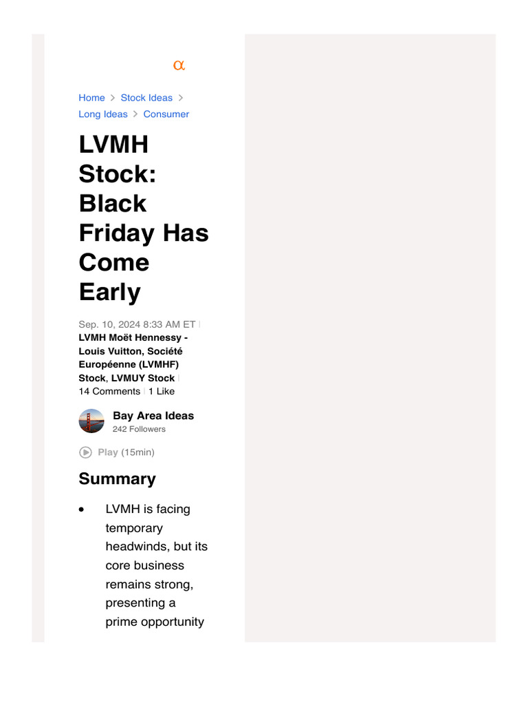 LVMH Stock - Black Friday Has Come Early (OTCMKTS-LVMHF) - Seeking ...