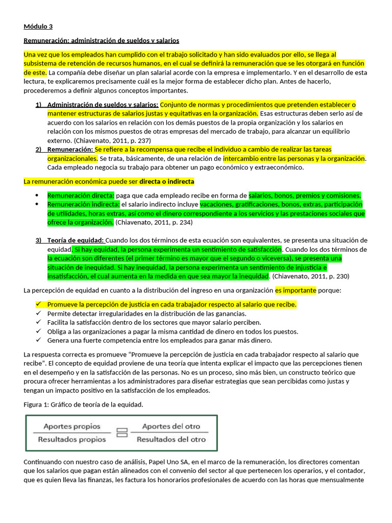 Módulo 3 y 4 Ad. RRHH | PDF | Salario | Gestión de recursos humanos