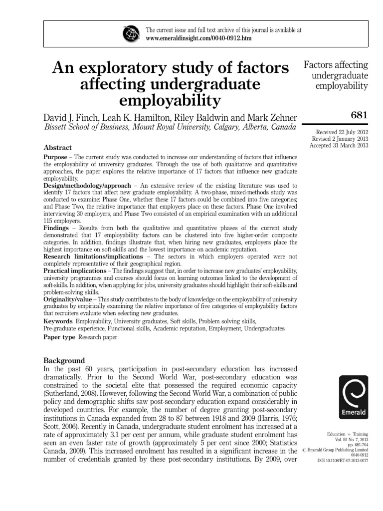 An Exploratory Study of Factor | PDF