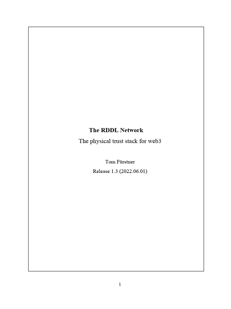 The RDDL Network - Vision For A Physical Trust Layer - v1.3 | PDF ...