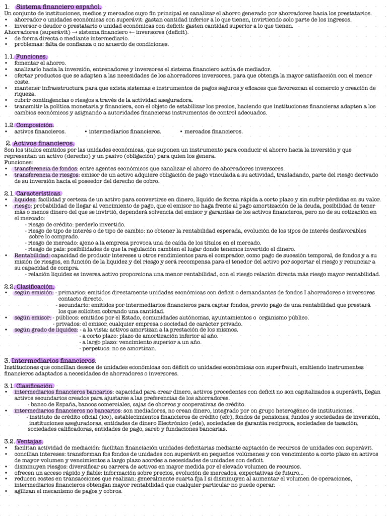 Estructura y Funciones del Sistema Financiero Español | PDF | Bancos ...