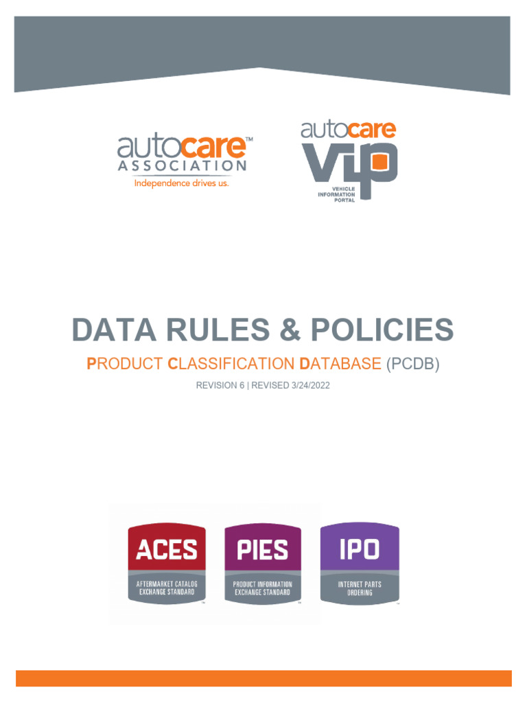 PCDB - Data Rules and Policies - Rev6 - 3 - 22 - 2022 | PDF