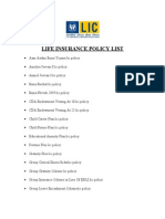Life Insurance Policy List