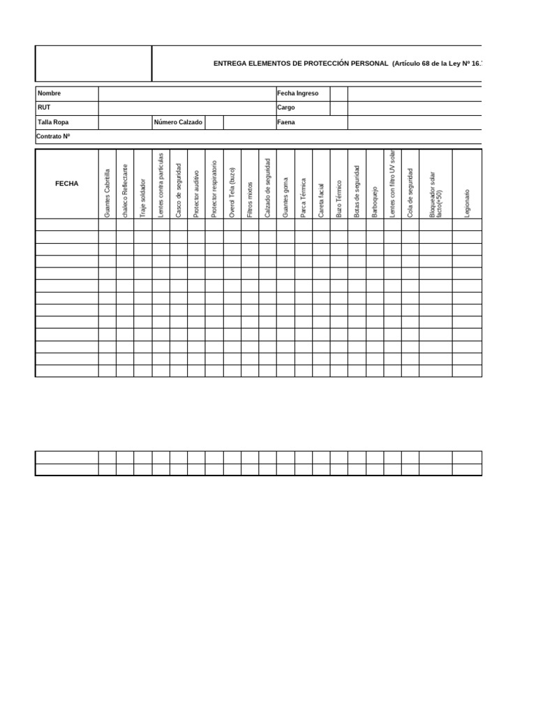 Check List Entrega de Epp | PDF
