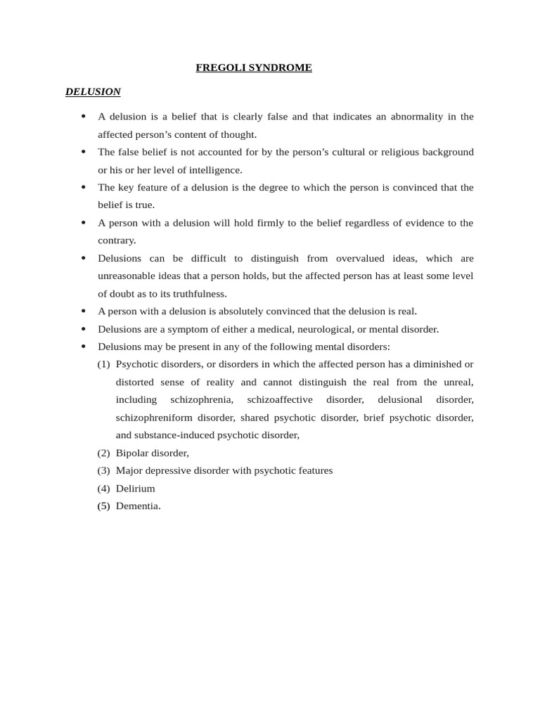 Fregoli Syndrome | PDF