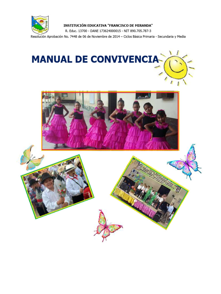 Manual Convivencia I.E Francisco de Miranda Rovira 2016 | PDF