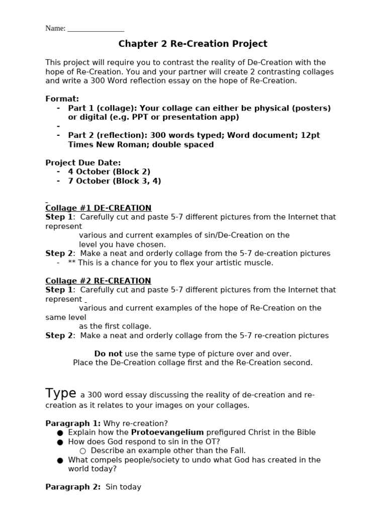 Chapter 2 Re-Creation Project | PDF