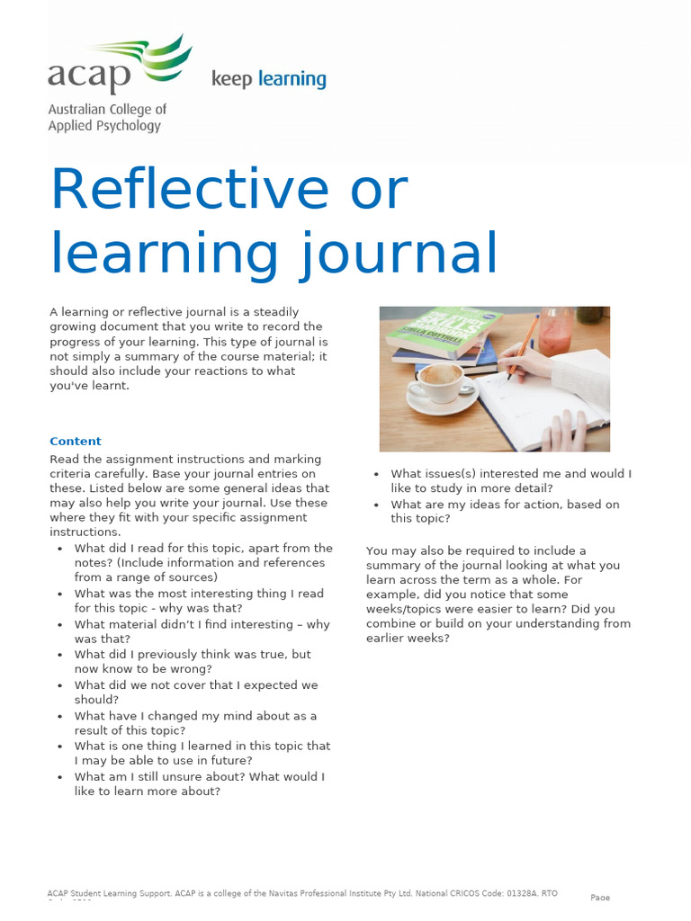Guidelines Reflective or Learning Journal PDF | PDF