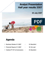 Analyst Presentation Half Year Results 2007: 20 July 2007