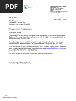 Tate - Second Year Passing Letter 2 | PDF