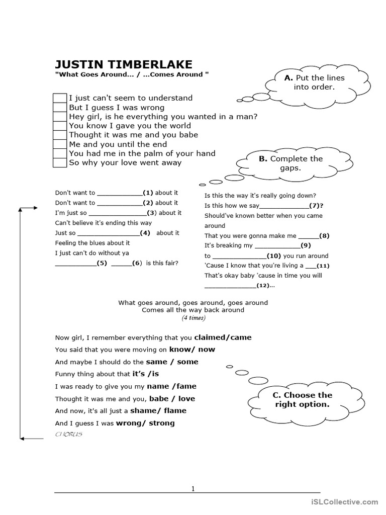Listening Exercises Using A Song | PDF