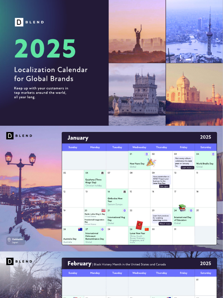 2025 Global Holiday Calendar BLEND Localization PDF