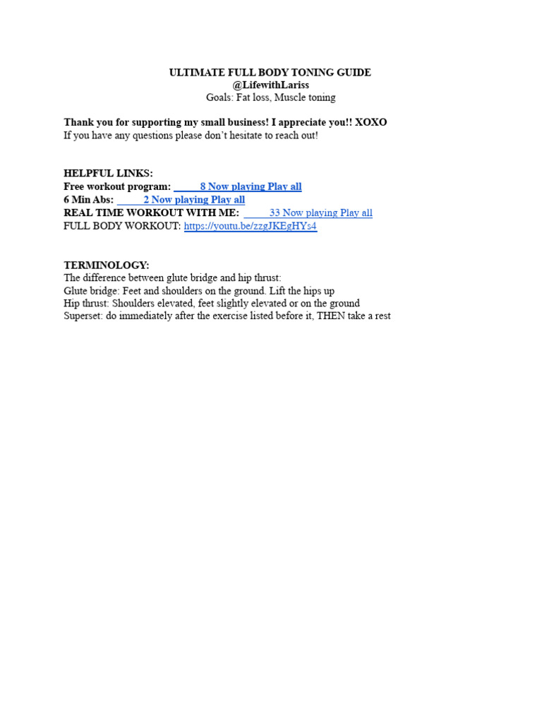Ultimate Full Body Toning Guide | PDF