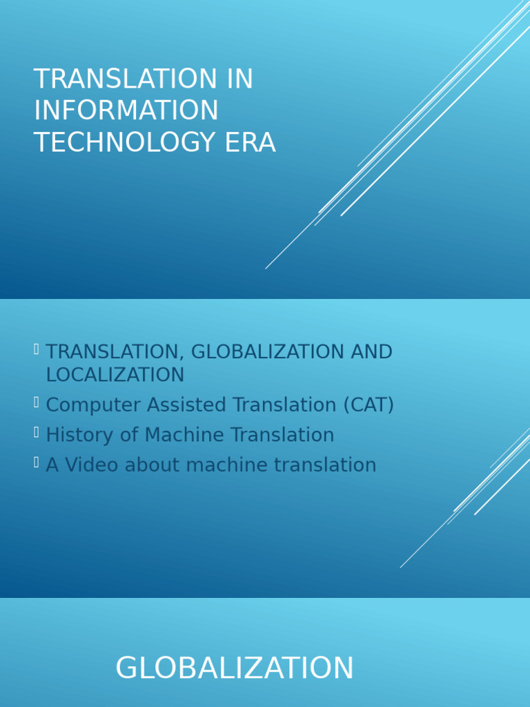 Translation in It Era | PDF