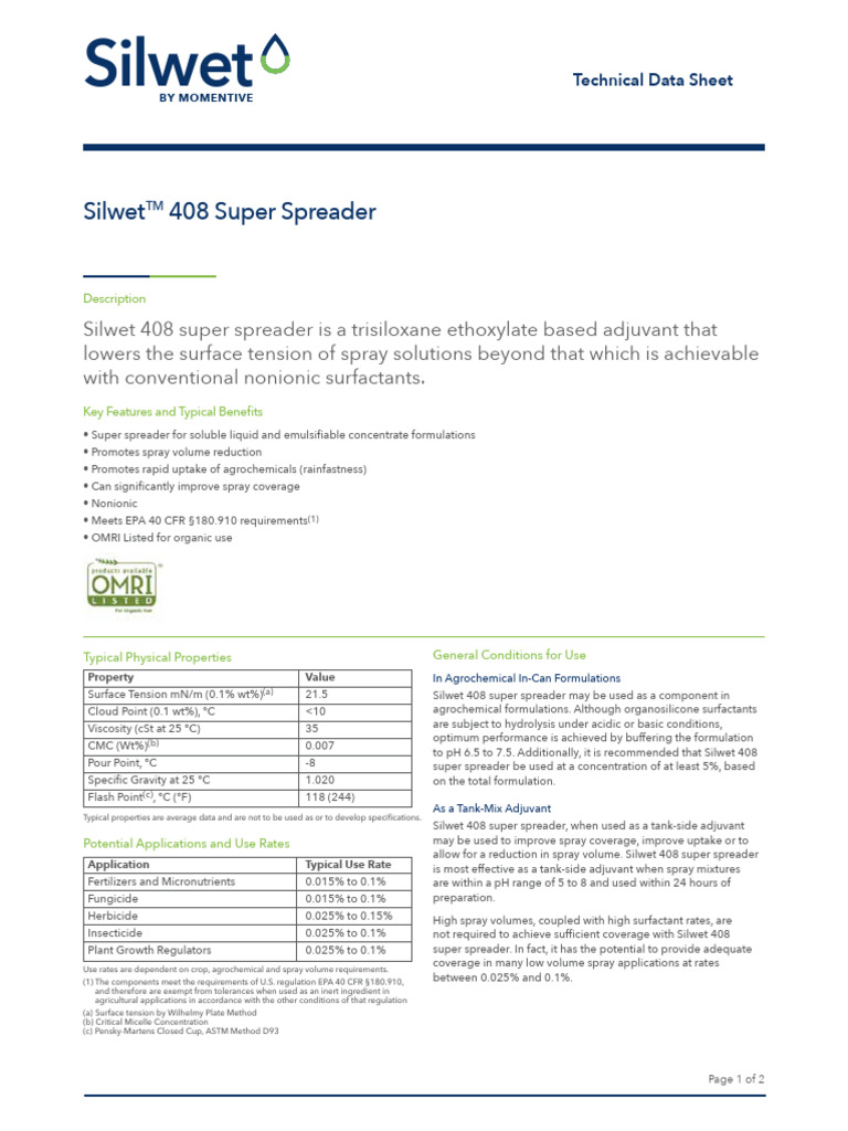 Silwet 408 | PDF