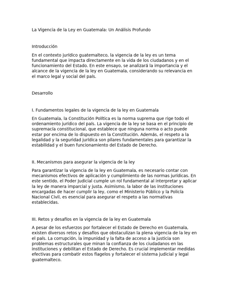 Vigencia de la Ley en Guatemala | PDF | Constitución | Guatemala