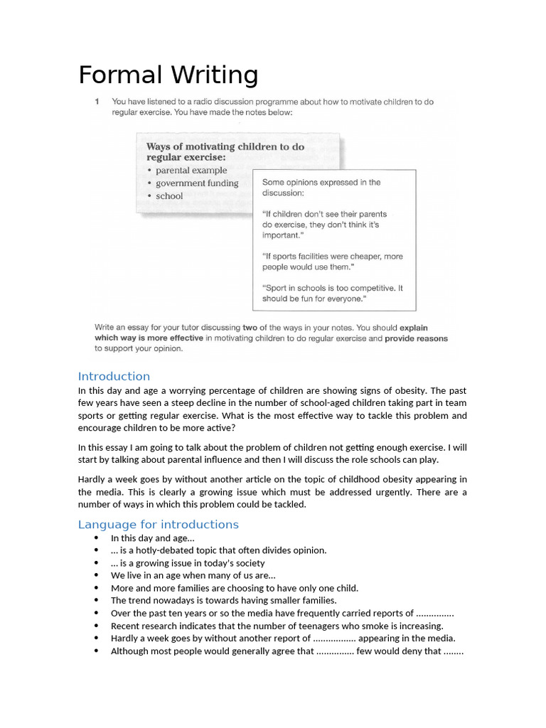Formal Writing Handout1 | PDF