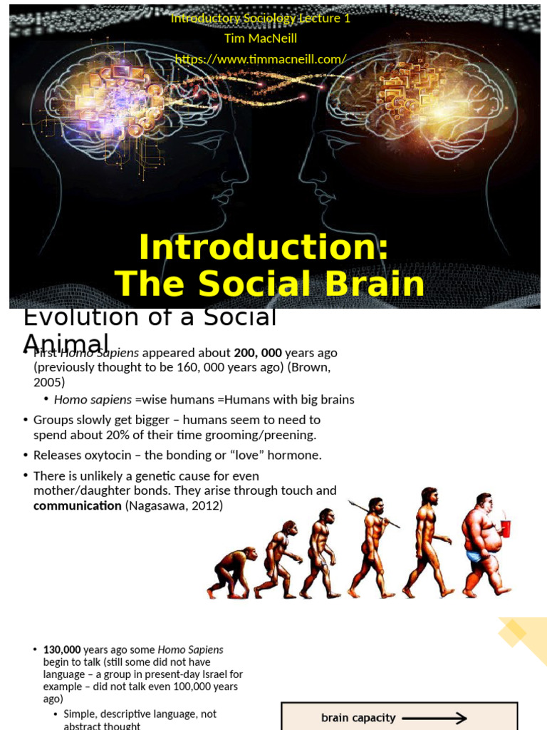 Class 1 - Evolution of The Social Brain | PDF