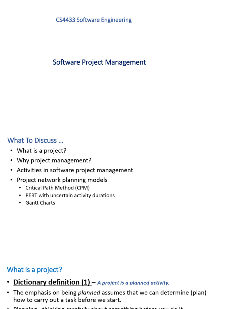 Lecture 4 - Project Management - PART 1 | PDF