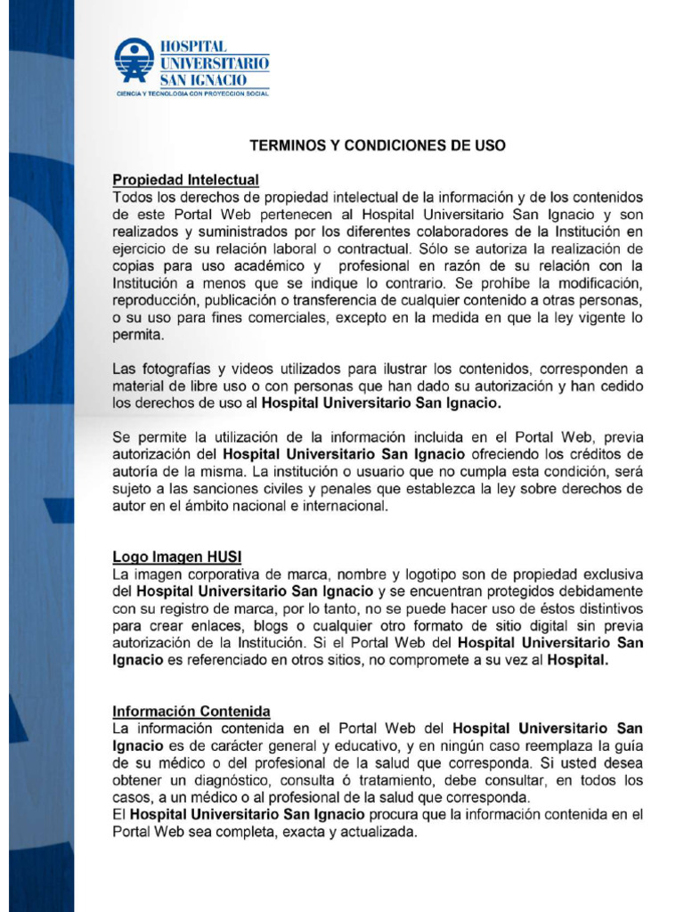 Documento Terminos y Condiciones | PDF