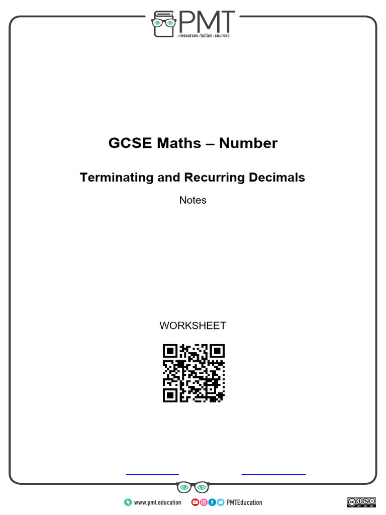 G. Terminating and Recurring Decimals | PDF