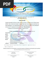 Carta de Agradecimento Pastores