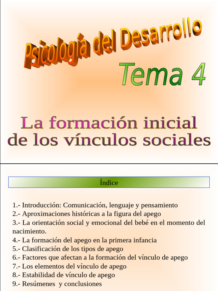 Formación y Tipos de Apego Infantil | PDF | Teoría de apego ...
