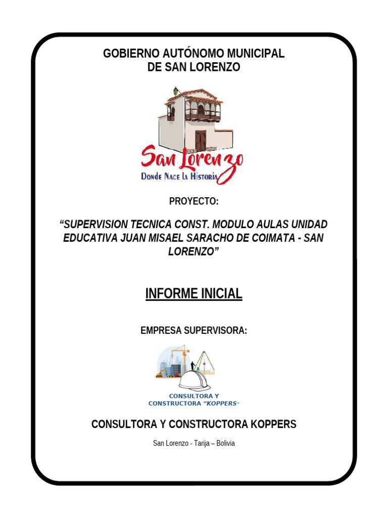CARATULA Informe INICIAL | PDF
