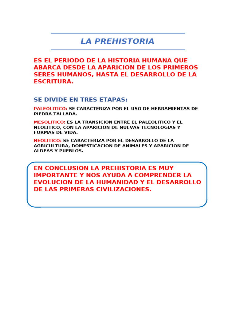 La Prehistoria Pdf