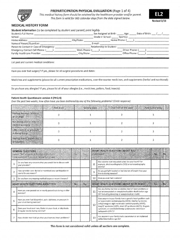 FHSAAPhysicalPacket 2023 | PDF