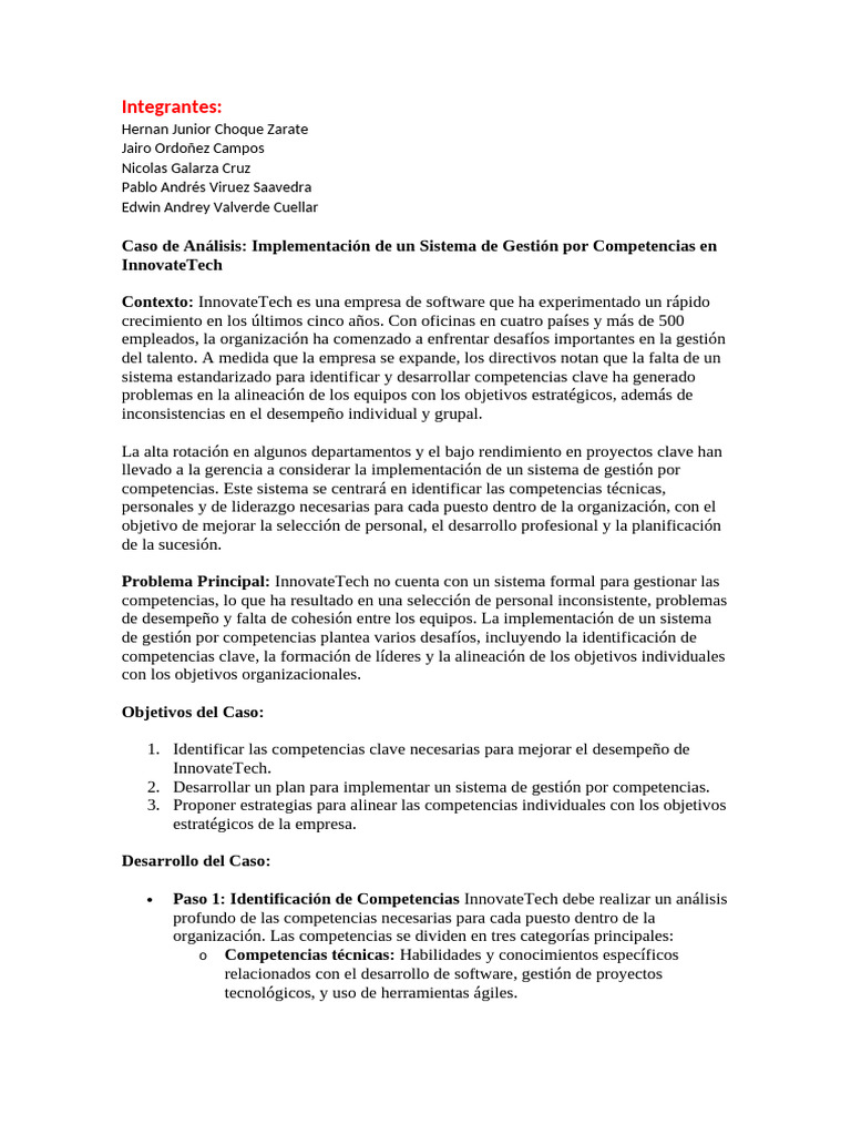 Caso De Análisis Pdf