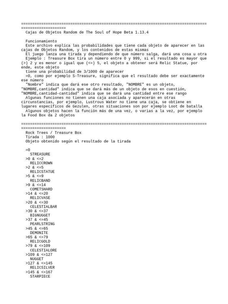 LEER - Cajas de Objetos Random. | PDF