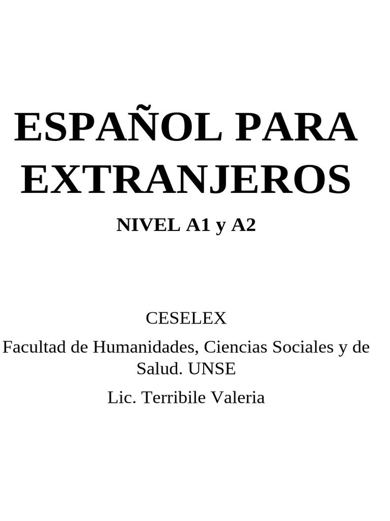 Programa De Español A1 Y A2 Pdf