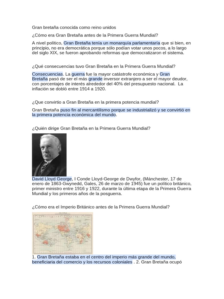 Gran Bretaña Conocida Como Reino Unidos | PDF