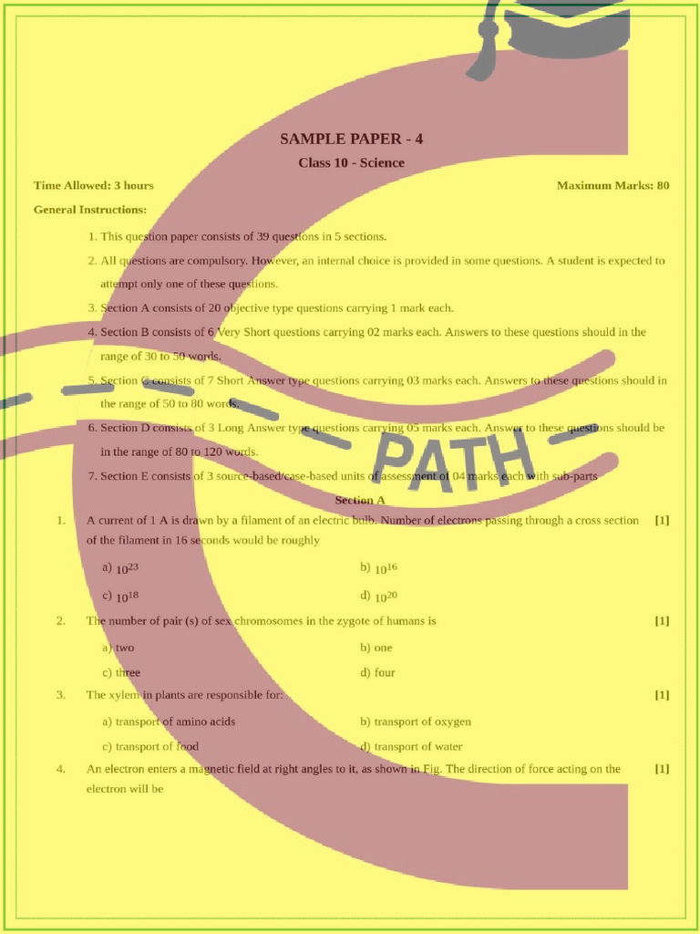 Science 2023 Set - 4 - Watermark | PDF