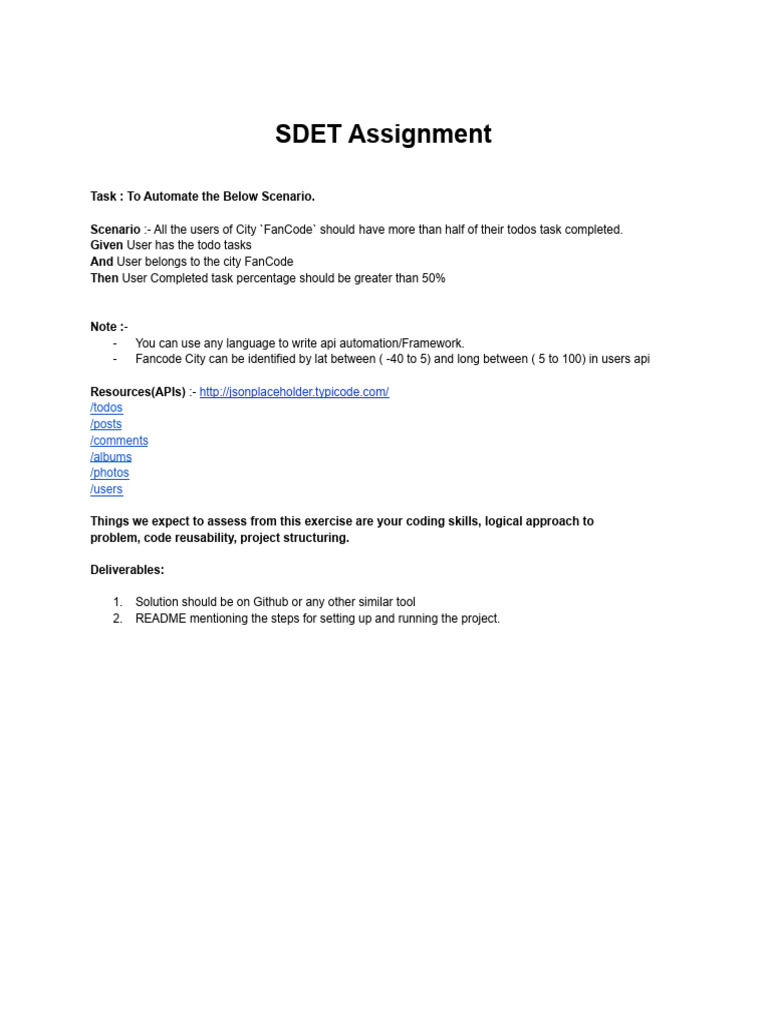 Fancode SDET Assignment | PDF