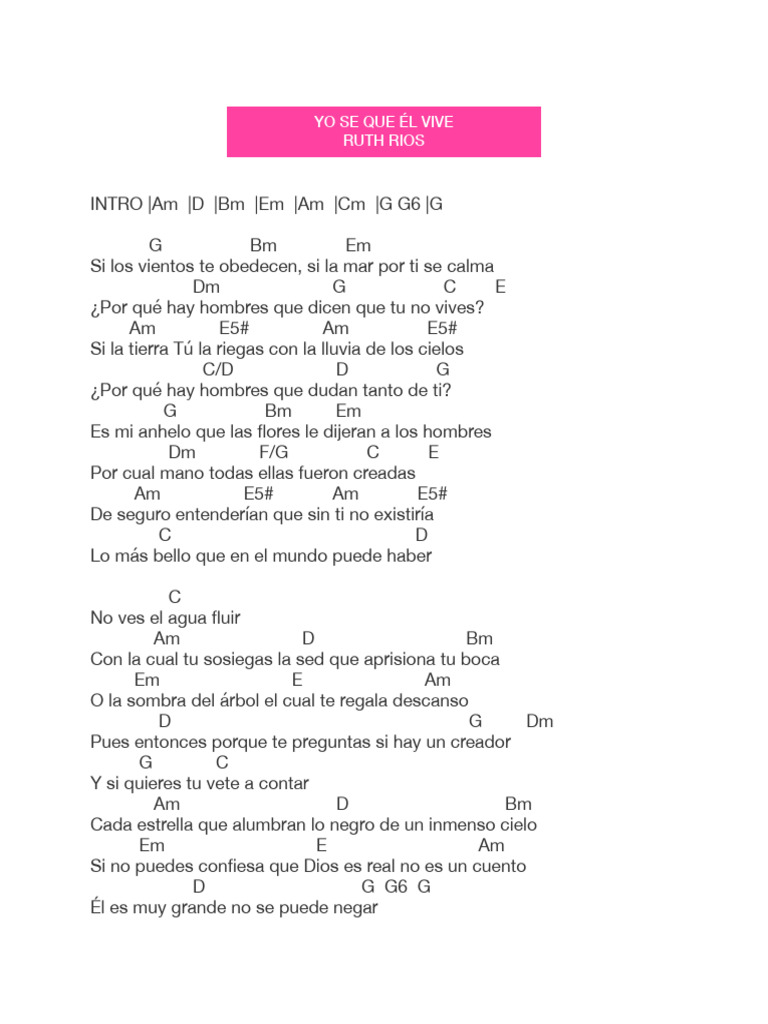 Letra y acordes de 
