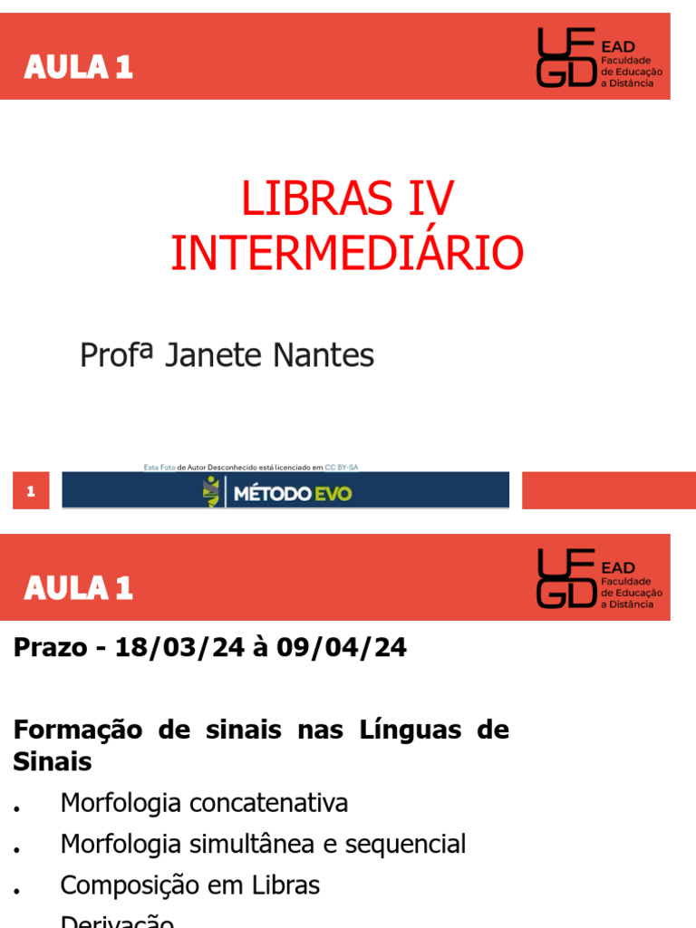 Aula 1 de Libras Iv | PDF