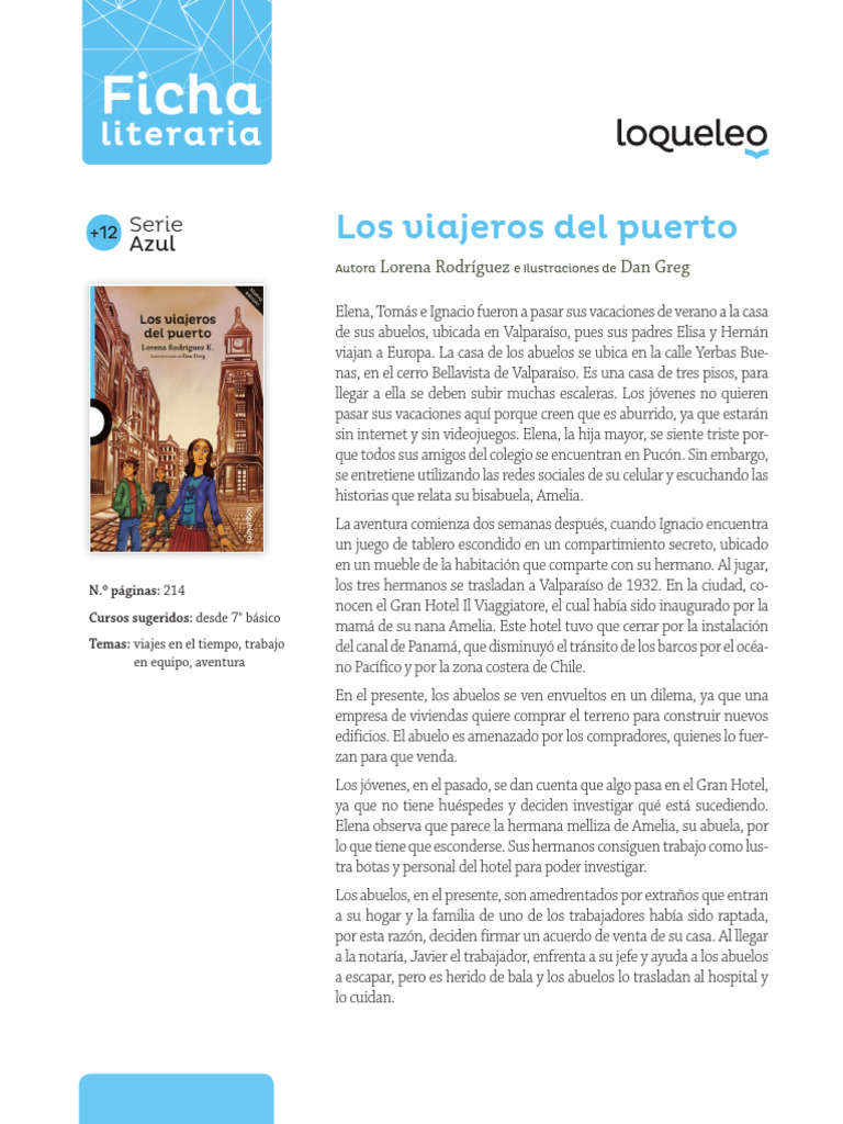 LQL Azul Viajeros Del Puerto Ficha Pres | PDF
