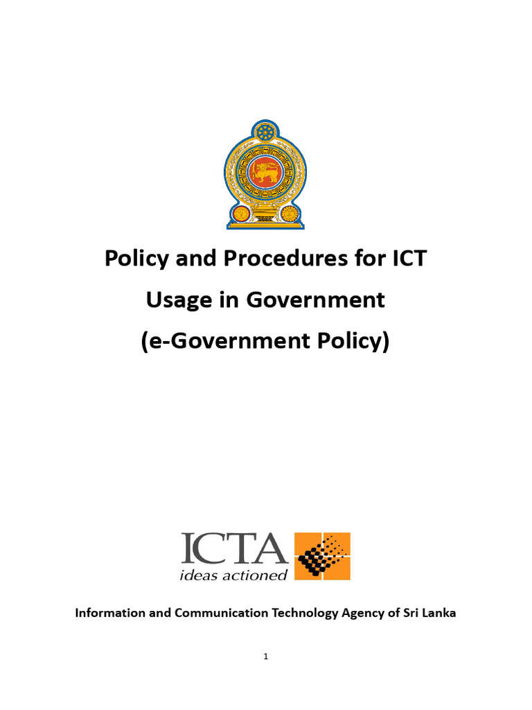 ICT Usage Policy for Sri Lanka Government | PDF | E Government ...