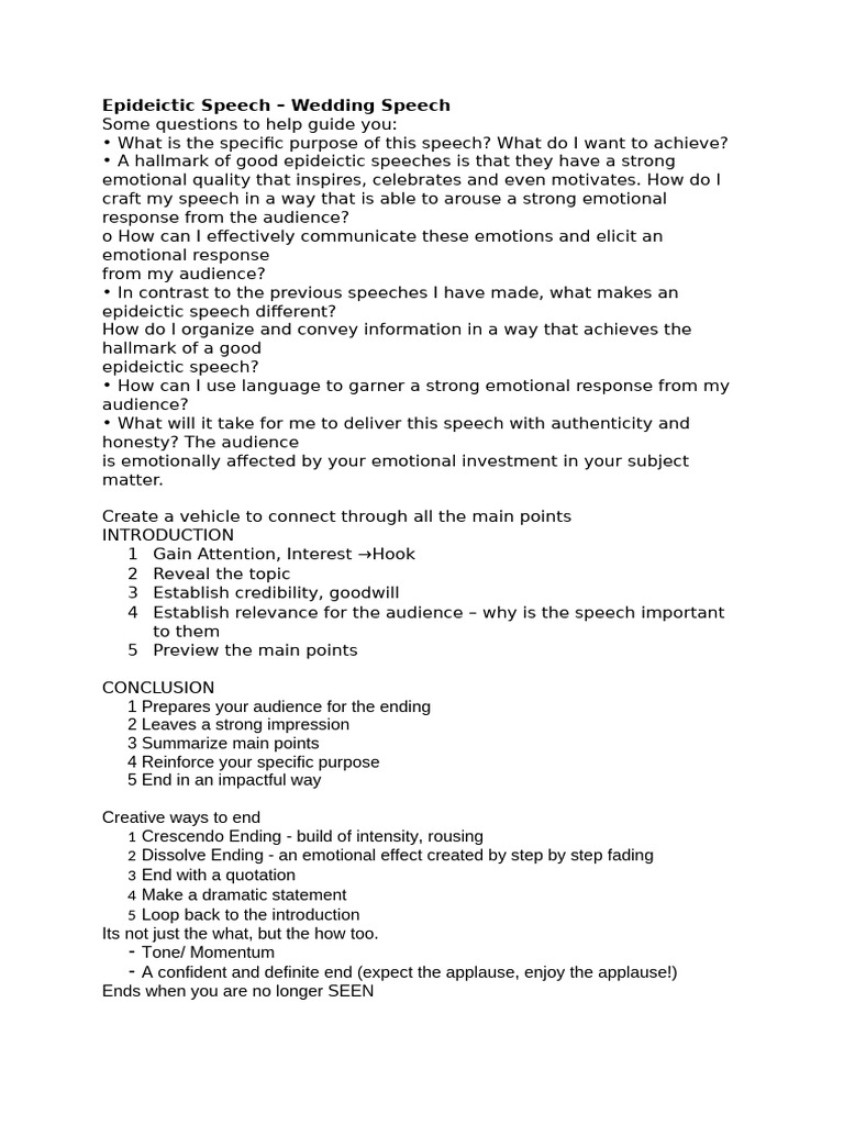 Epideictic Speech | PDF