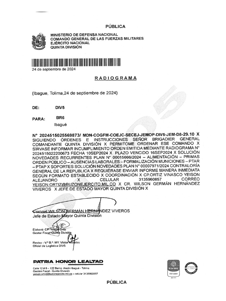 Orden de Cumplimiento Inmediato | PDF