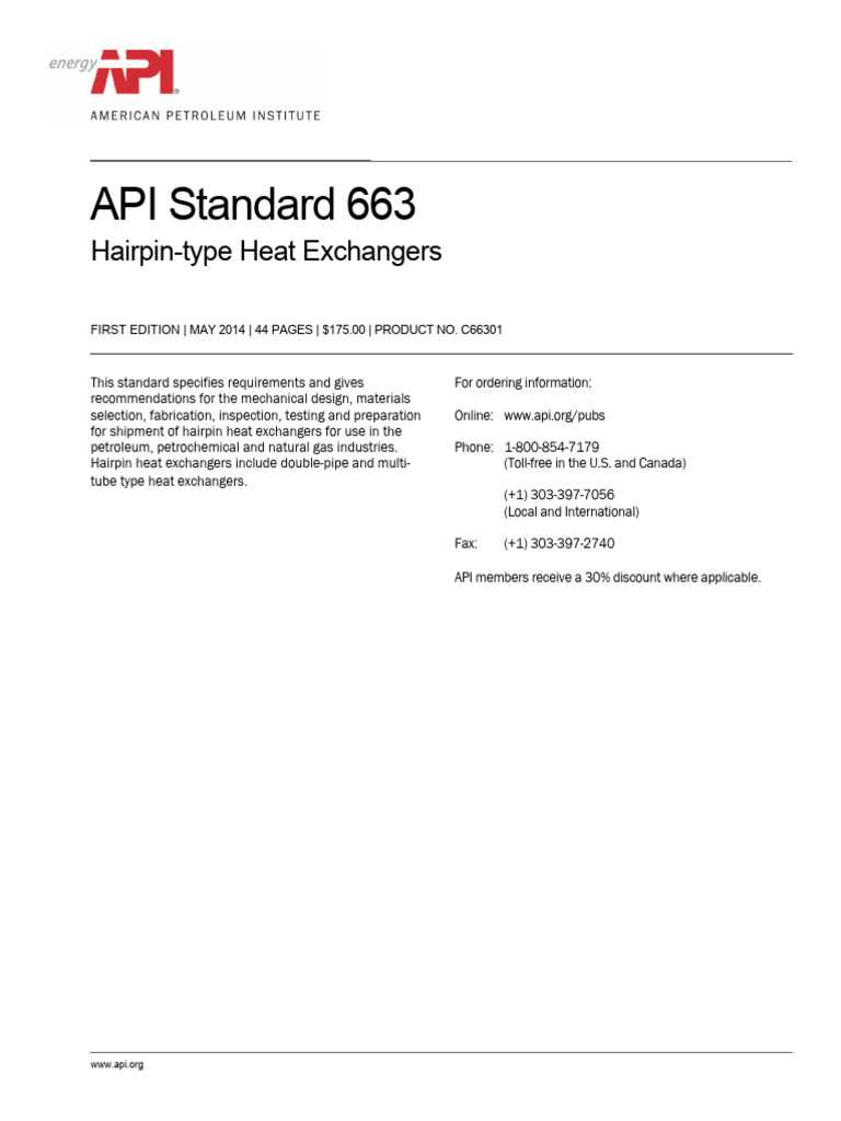 API-663 Hairpin Exchanger | PDF