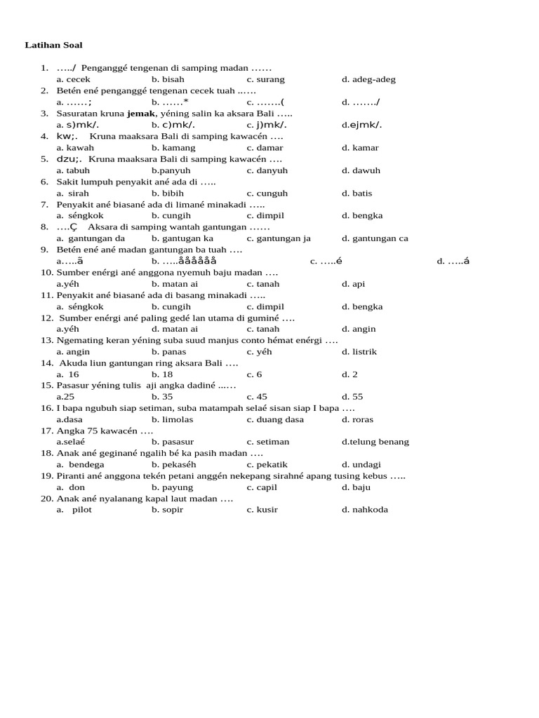 Latihan Soal Kelas 4 | PDF